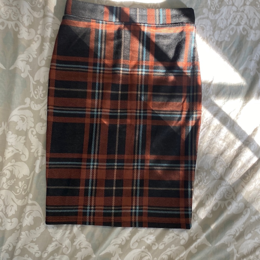 Flannel pencil skirt